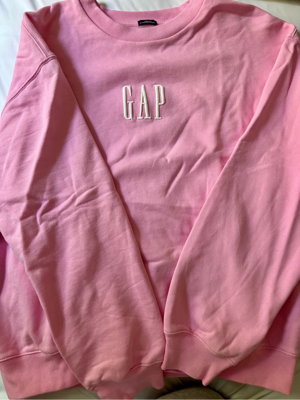 GAP Pink Pullover with Contrast Black Logo Tag